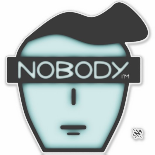 匿名nobodyの顔v2 シール (正面)