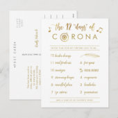 十おもしろい二日コロナ |金ゴールドの白 シーズンポストカード (正面/裏面)