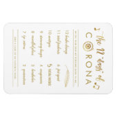 十おもしろい二日コロナ |金ゴールドホワイトホリデー マグネット (横)