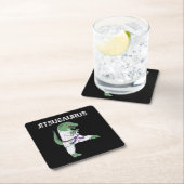 十おもしろい実Tレックス十実黒帯贈答品 スクエアペーパーコースター (インサイチュ)