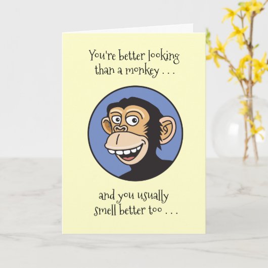 十おもしろい誕生日 カード (黄色い花)