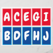 十のペアを練習するための1から9までの数字 (裏面)