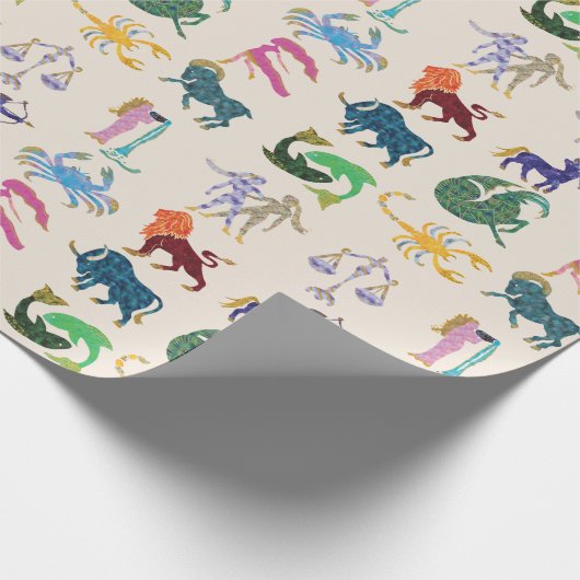 十カラフル二〔占星術の〕十二宮図シンボルや象徴誕生日 ラッピングペーパー (角)