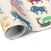 十カラフル二〔占星術の〕十二宮図シンボルや象徴誕生日 ラッピングペーパー (ロールコーナー)