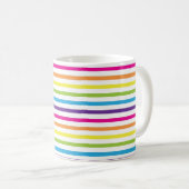 十カラフル代のストライプ贈り物に虹の文字 コーヒーマグカップ (正面右)