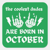 十クール月の生誕生まれ生日に行く スクエアシール (正面)