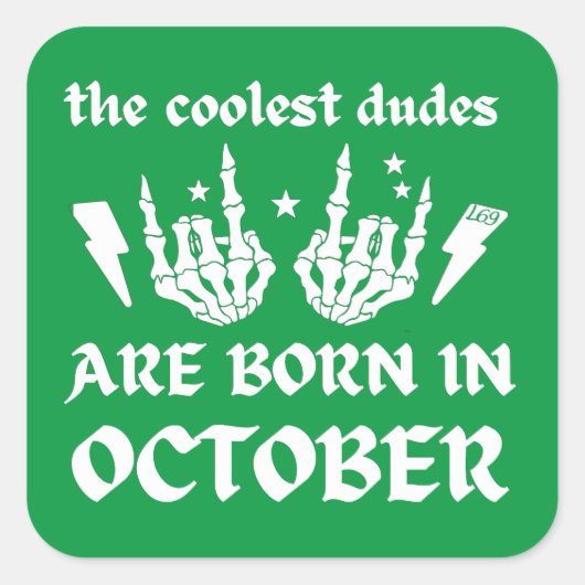 十クール月の生誕生まれ生日に行く スクエアシール (正面)