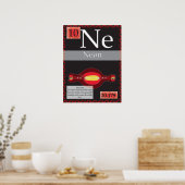 十ネオン元素周期表 ポスター (キッチン)