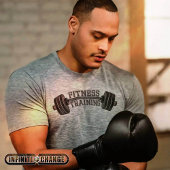 十フィットネス訓練 |デニムパッチワークのバーベル | Tシャツ