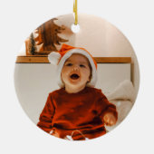 十フローラモノグラムグリーンウオーターカラーツリーデコール セラミックオーナメント (裏面)