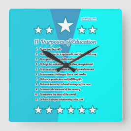 十一教育の目的 スクエア壁時計