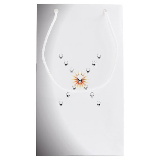 十三スカルエリーオレンジ日が差すことクロス スモールペーパーバッグ (裏面)