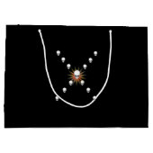 十三スカルエリーオレンジ日が差すことクロス ラージペーパーバッグ (裏面)