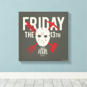 十三日 |クロスホッケーマスク キャンバスプリント (インサイチュ (ウッドフロア))