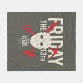 十三日 |クロスホッケーマスク フリースブランケット (正面(横))