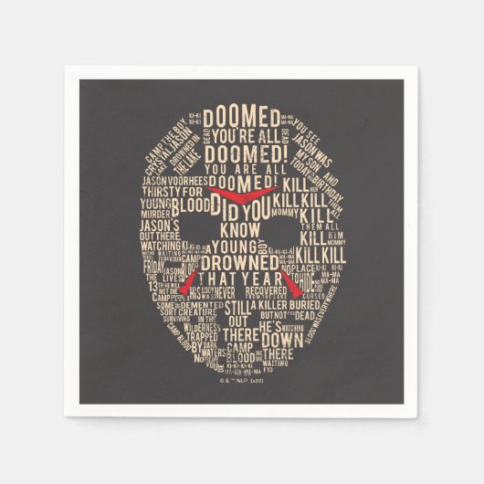 十三日 |タイポグラフィホッケーマスク スタンダードカクテルナプキン (正面)