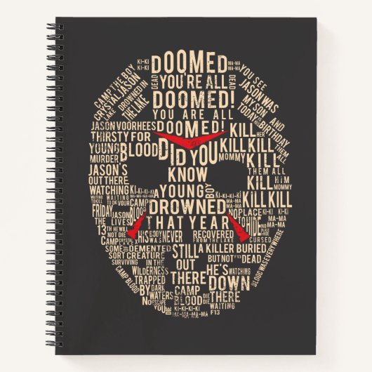 十三日 |タイポグラフィホッケーマスク ノートブック (正面)