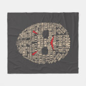 十三日 |タイポグラフィホッケーマスク フリースブランケット (正面(横))