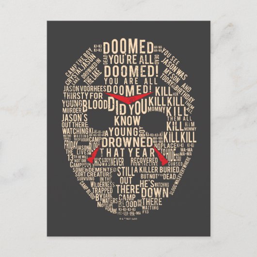 十三日 |タイポグラフィホッケーマスク ポストカード (正面)