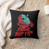 十三日 |ブルーホッケーマスクを貫通するナイフ クッション (ブランケット)