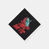 十三日 |ブルーホッケーマスクを貫通するナイフ スタンダードカクテルナプキン (角)