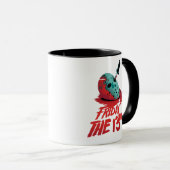 十三日 |ブルーホッケーマスクを貫通するナイフ マグカップ (正面右)