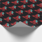 十三日 |ブルーホッケーマスクを貫通するナイフ ラッピングペーパー (角)