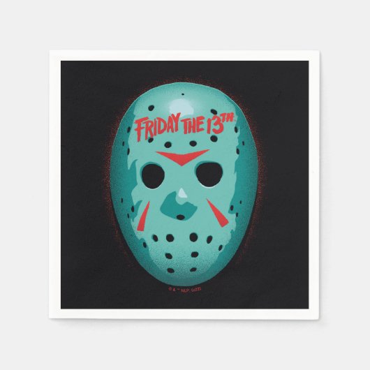 十三日 |ブルーホッケーマスクグラフィック スタンダードカクテルナプキン (正面)