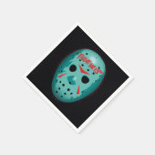 十三日 |ブルーホッケーマスクグラフィック スタンダードカクテルナプキン (角)