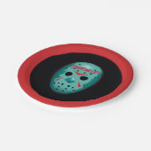 十三日 |ブルーホッケーマスクグラフィック ペーパープレート (アングル)