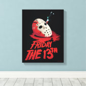 十三日 |ホッケーマスクを貫通するナイフ キャンバスプリント (インサイチュ (ウッドフロア))