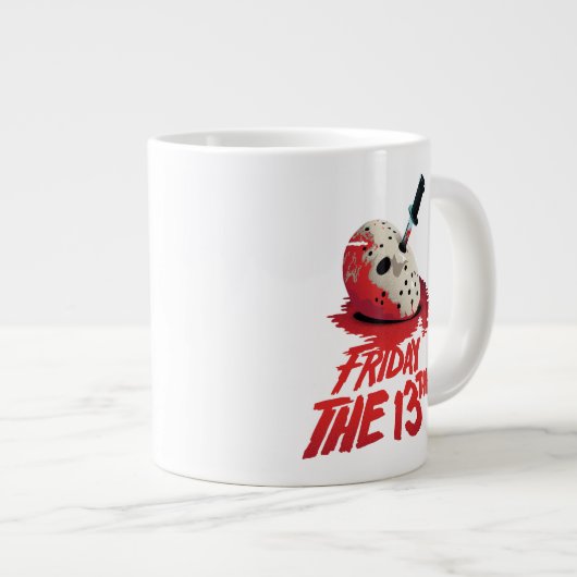 十三日 |ホッケーマスクを貫通するナイフ ジャンボコーヒーマグカップ (正面右)