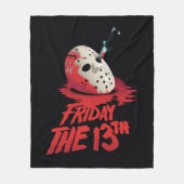 十三日 |ホッケーマスクを貫通するナイフ フリースブランケット (正面)