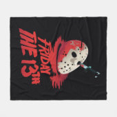 十三日 |ホッケーマスクを貫通するナイフ フリースブランケット (正面(横))