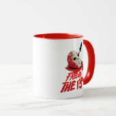 十三日 |ホッケーマスクを貫通するナイフ マグカップ (正面右)