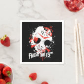 十三日 |絵を描（ばちゃばちゃ）跳ねるホッケーマスク スタンダードカクテルナプキン (インサイチュ)