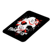 十三日 |絵を描(ばちゃばちゃ)跳ねるホッケーマスク マグネット (左側)