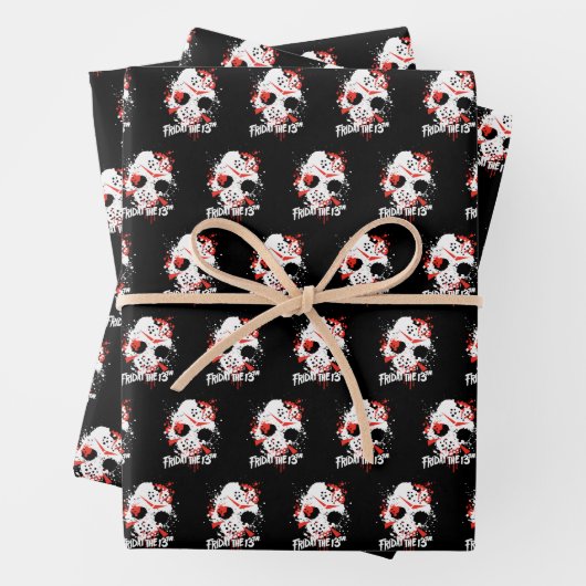 十三日 |絵を描（ばちゃばちゃ）跳ねるホッケーマスク ラッピングペーパーシート (インサイチュ)