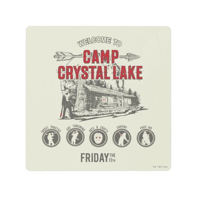 十三日 | Camp Crystal Lakeへようこそ メタルプリント (正面)