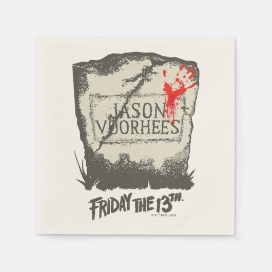 十三日 | Jason Voorhees Headstone スタンダードカクテルナプキン (正面)