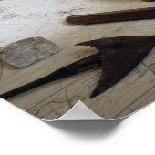 十九世紀の大尉の机からの物体 ポスター (角)