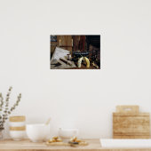 十九世紀の大尉の机からの物体 ポスター (キッチン)