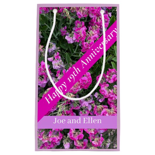 十九結婚周年記念スイートピー スモールペーパーバッグ (正面)