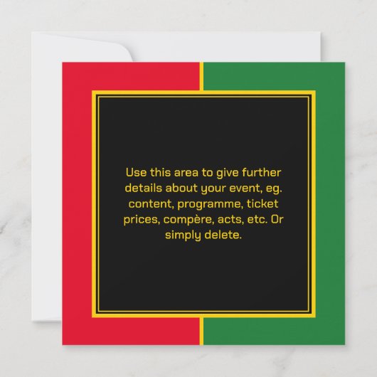 十二分お祝い招待状 (裏面)