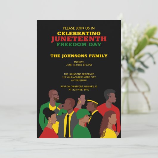 十二分 |アフリカ系アメリカ人の自由の日ブラック 招待状 (スタンド正面)