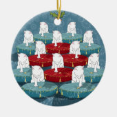 十二匹の猫がドラムを叩く... オーナメント(両面) セラミックオーナメント (正面)