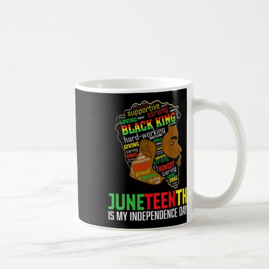 十二日は私の独立の日ブラックキングファテ コーヒーマグカップ (右)