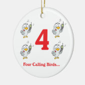十二日四羽の鳥鳴き セラミックオーナメント (左)