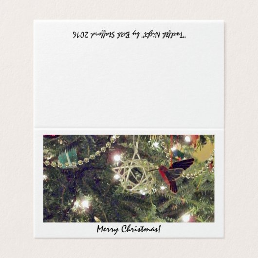 十二日目のクリスマスカードで木に火が付絵画いた (外部フラット)