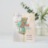 十二星座のおうし座 夢のある女 象徴的な牛 ポストカード (スタンド正面)